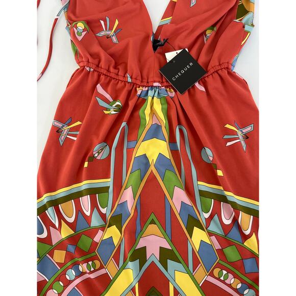 NWT CHEQUER Bloomingdales Multicolor Summertime Mini Dress Womens Size 6 - Picture 8 of 16